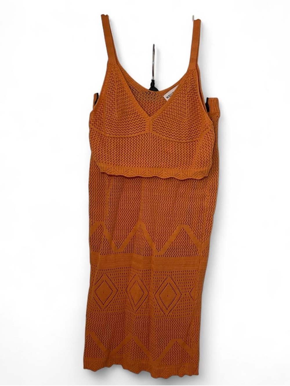 Rust Knit Tank and pencil skirt